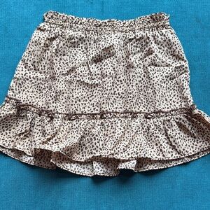Baileys Blossoms Leopard Print Ruffle Skirt